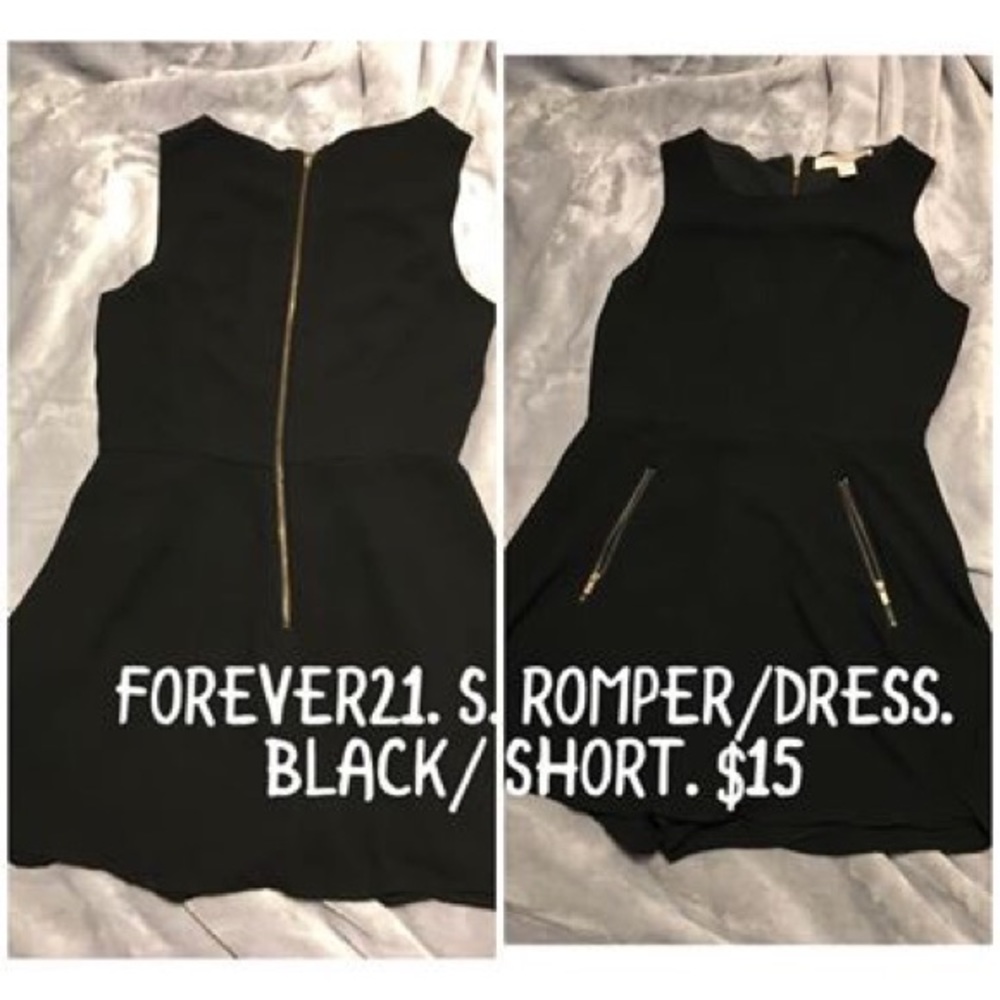 Black romper/dress with zipper accents